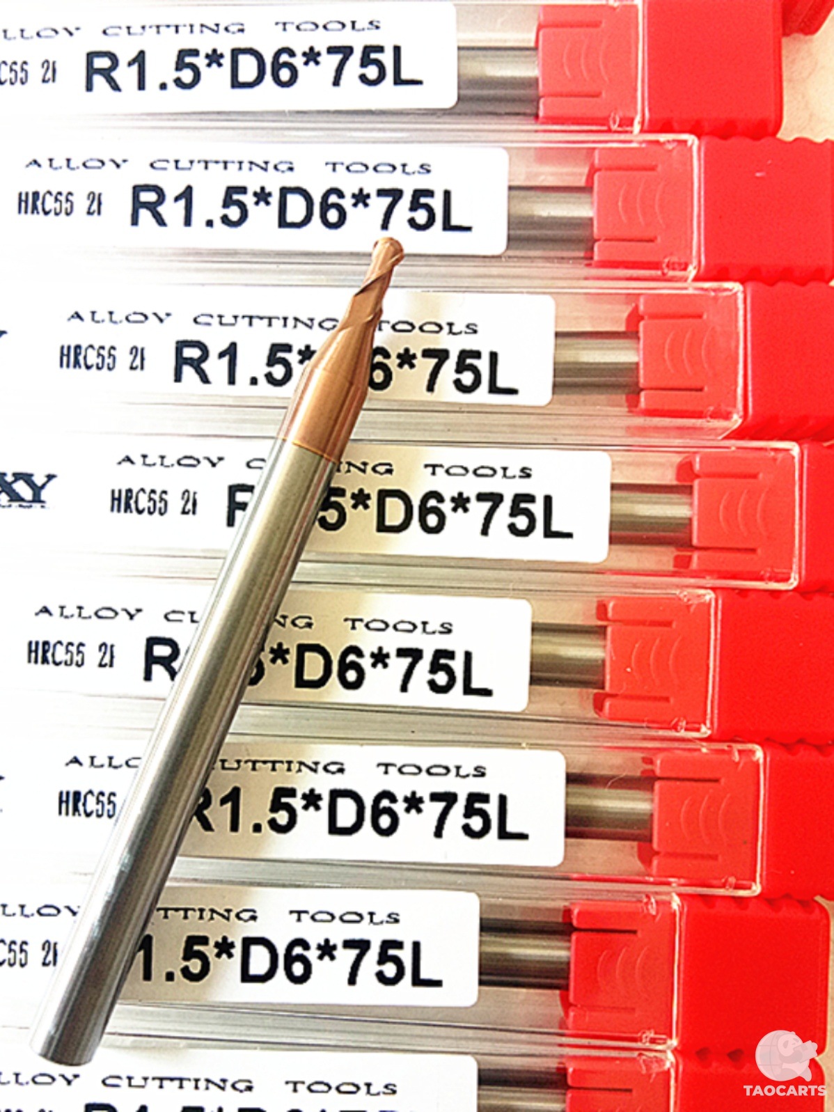 加长D6mm粗柄钨钢球铣刀圆弧园头55度...