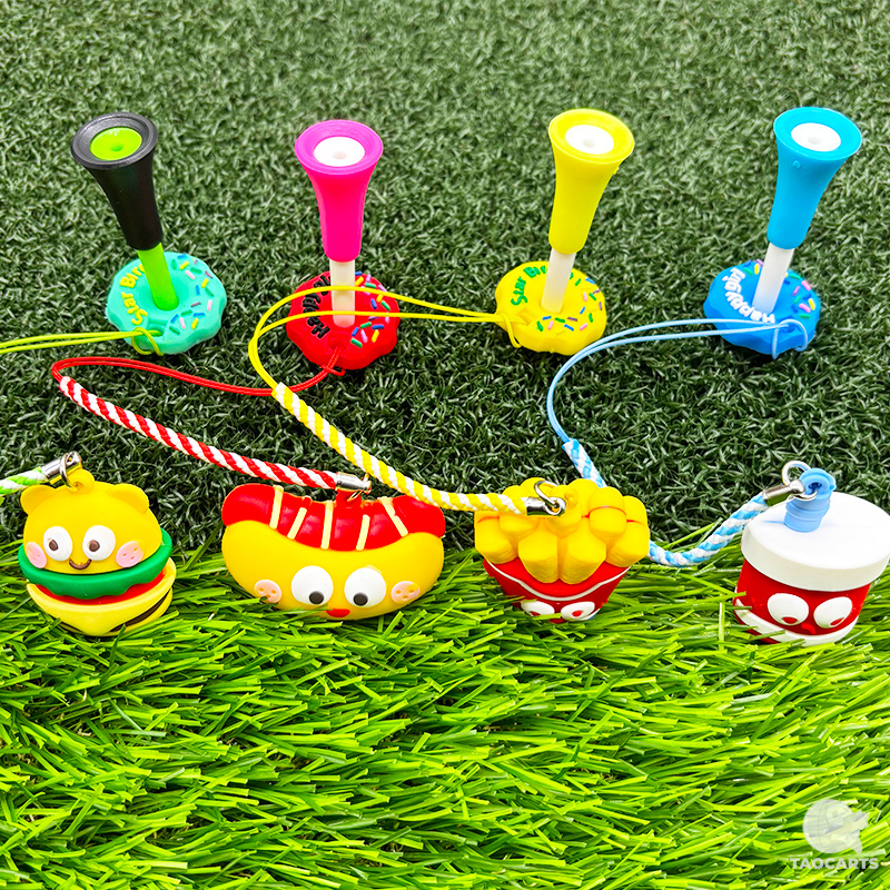 高尔夫球TEE卡通汉堡薯条小吃套餐带球钉...